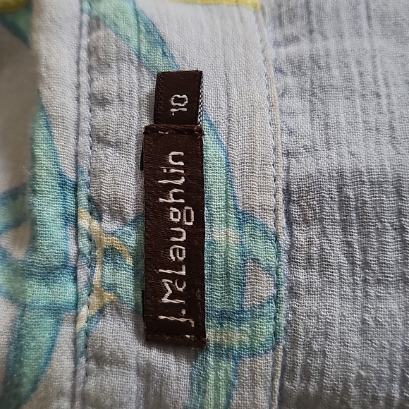 J. McLaughlin Blue Equestrian Long Sleeve Button-Down Shirt Size 10 - Picture 2 of 8